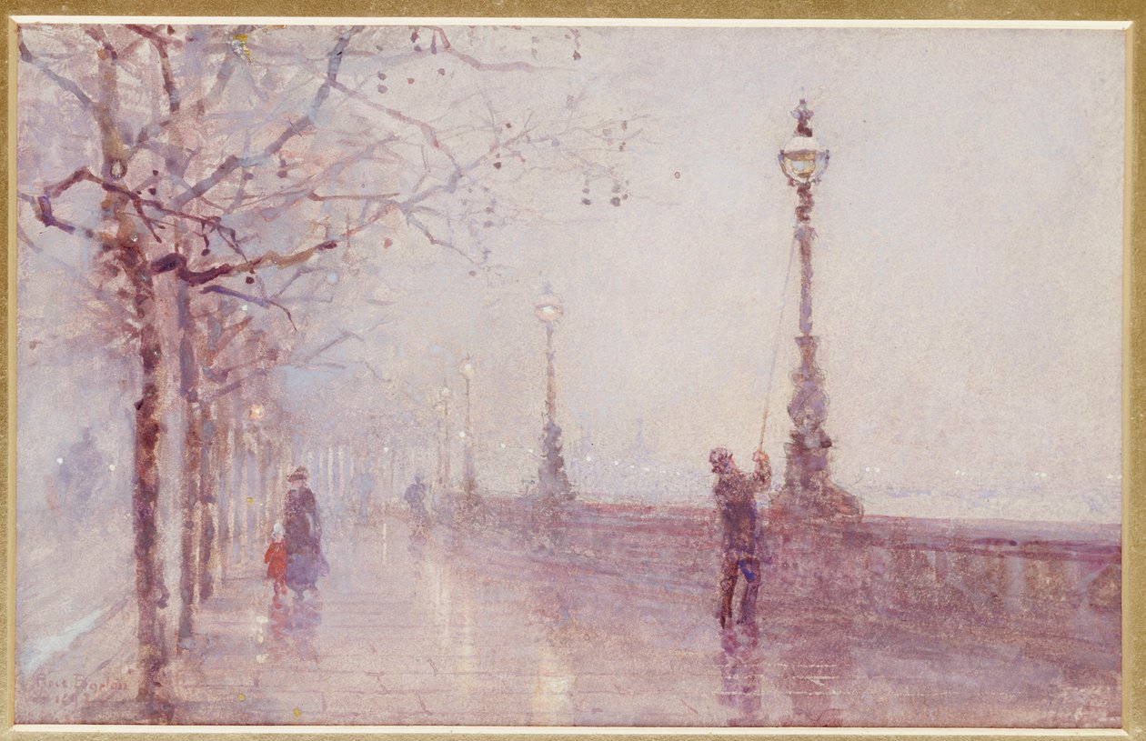 La última lámpara, Thames Embankment, 1892 de Rose Maynard Barton