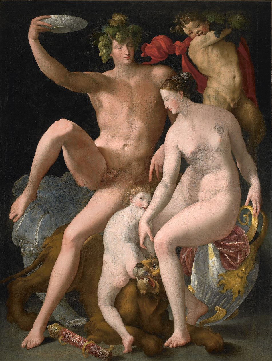 Baco, Venus y Cupido, c.1535 de Rosso Fiorentino