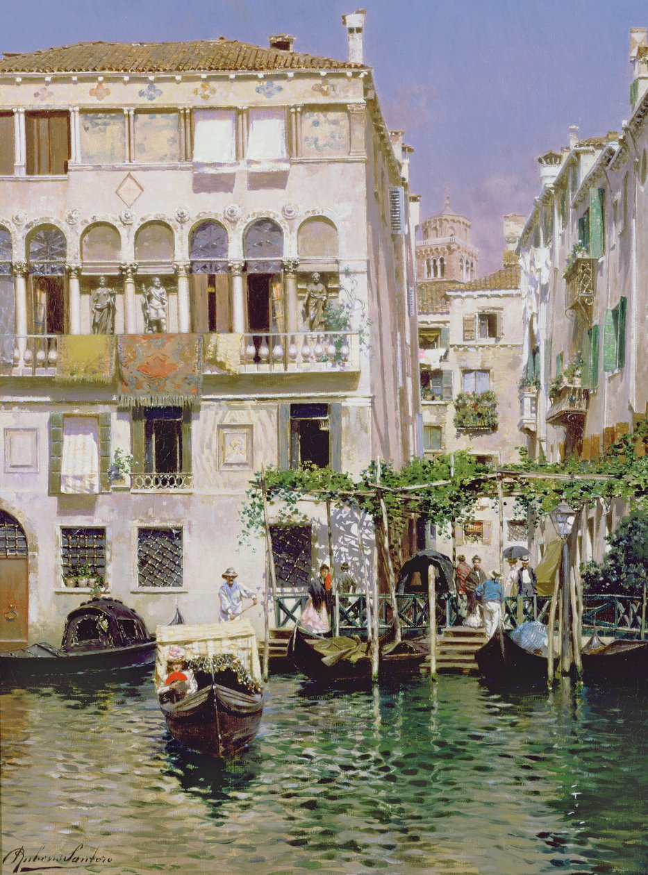 Escena de un canal en Venecia de Rubens Santoro