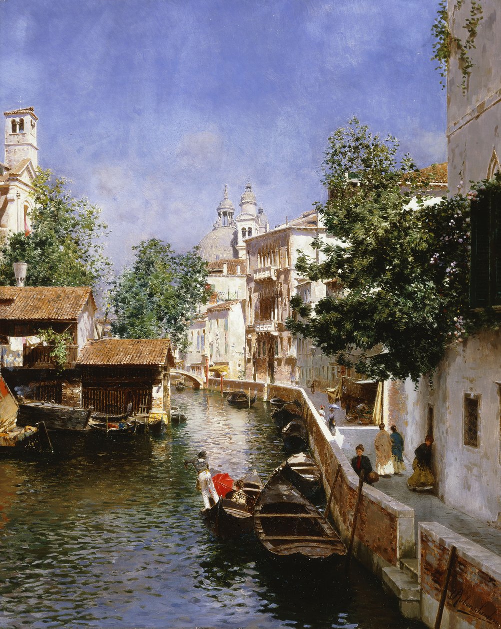 Una Escena de Canal Veneciano de Rubens Santoro