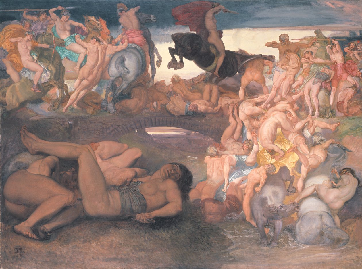 Amazonas luchando, c.1913 de Rudolf Jettmar