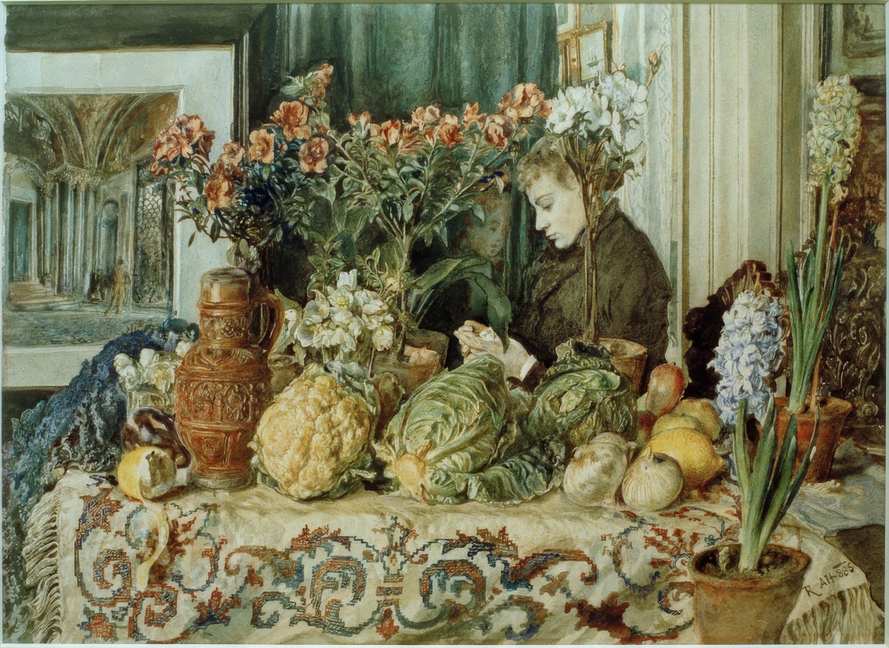 Interior y naturaleza muerta de Rudolf von Alt