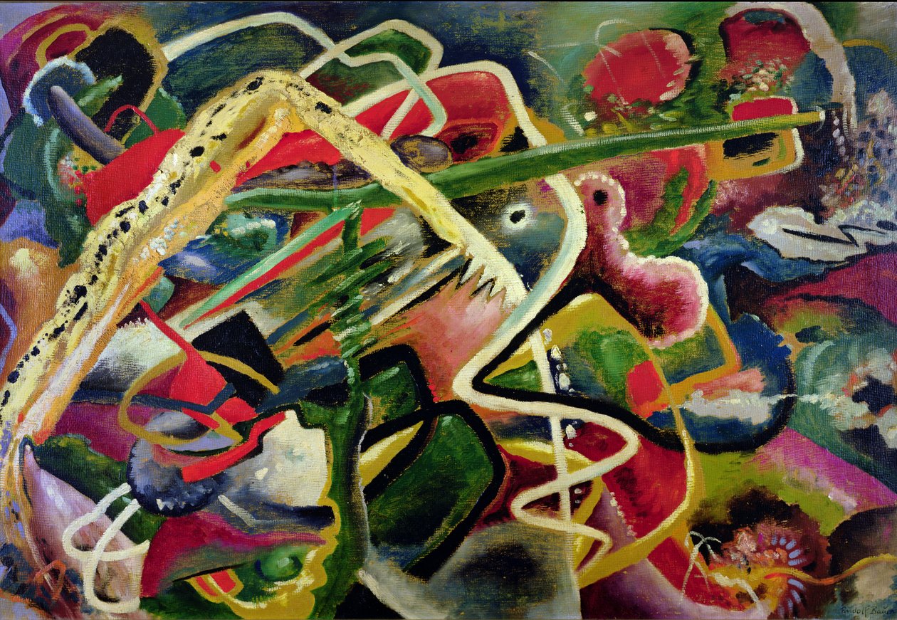 Furioso 9, c.1917 (óleo sobre tabla) de Rudolf Bauer