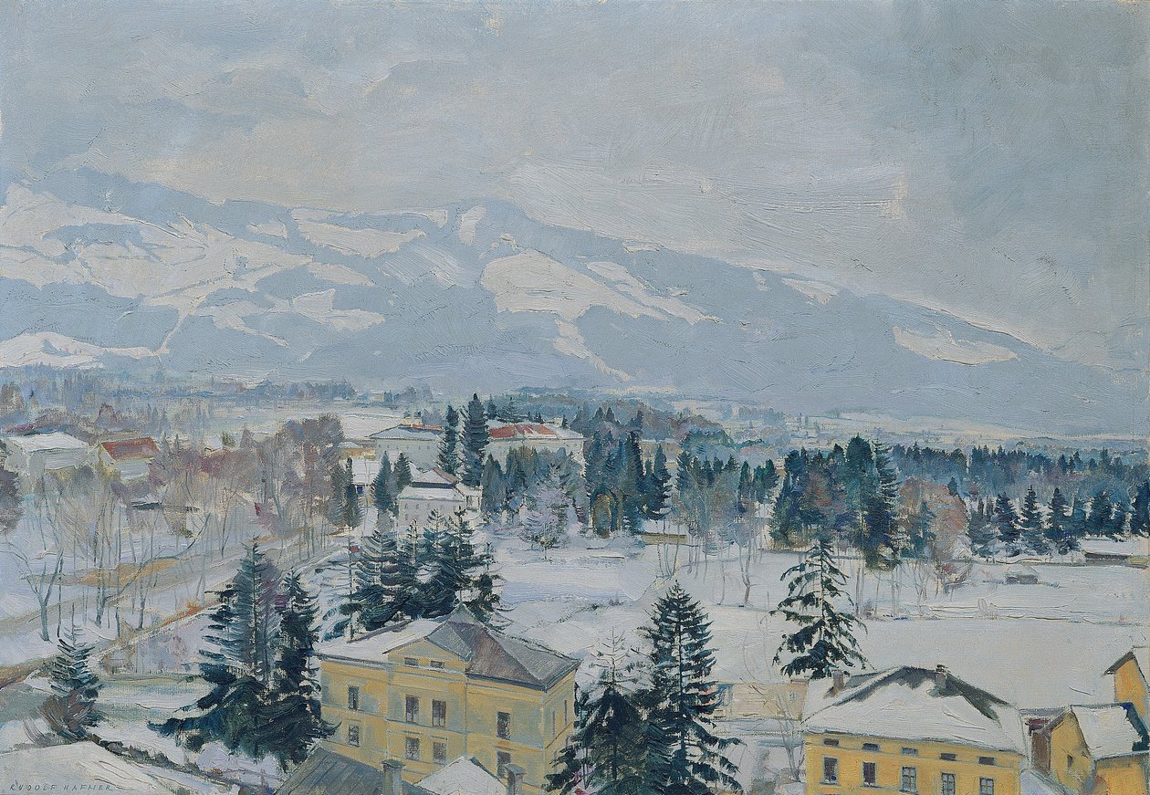 Paisaje de Salzburgo con Kapuzinerberg de Rudolf Hafner