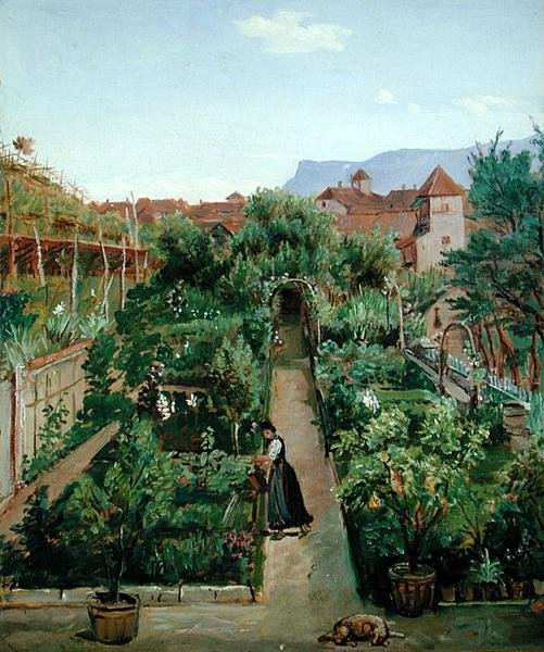 El Jardín de Flores de Ottmannsgutes en Merano, c.1840 de Rudolph Friedrich Wasmann