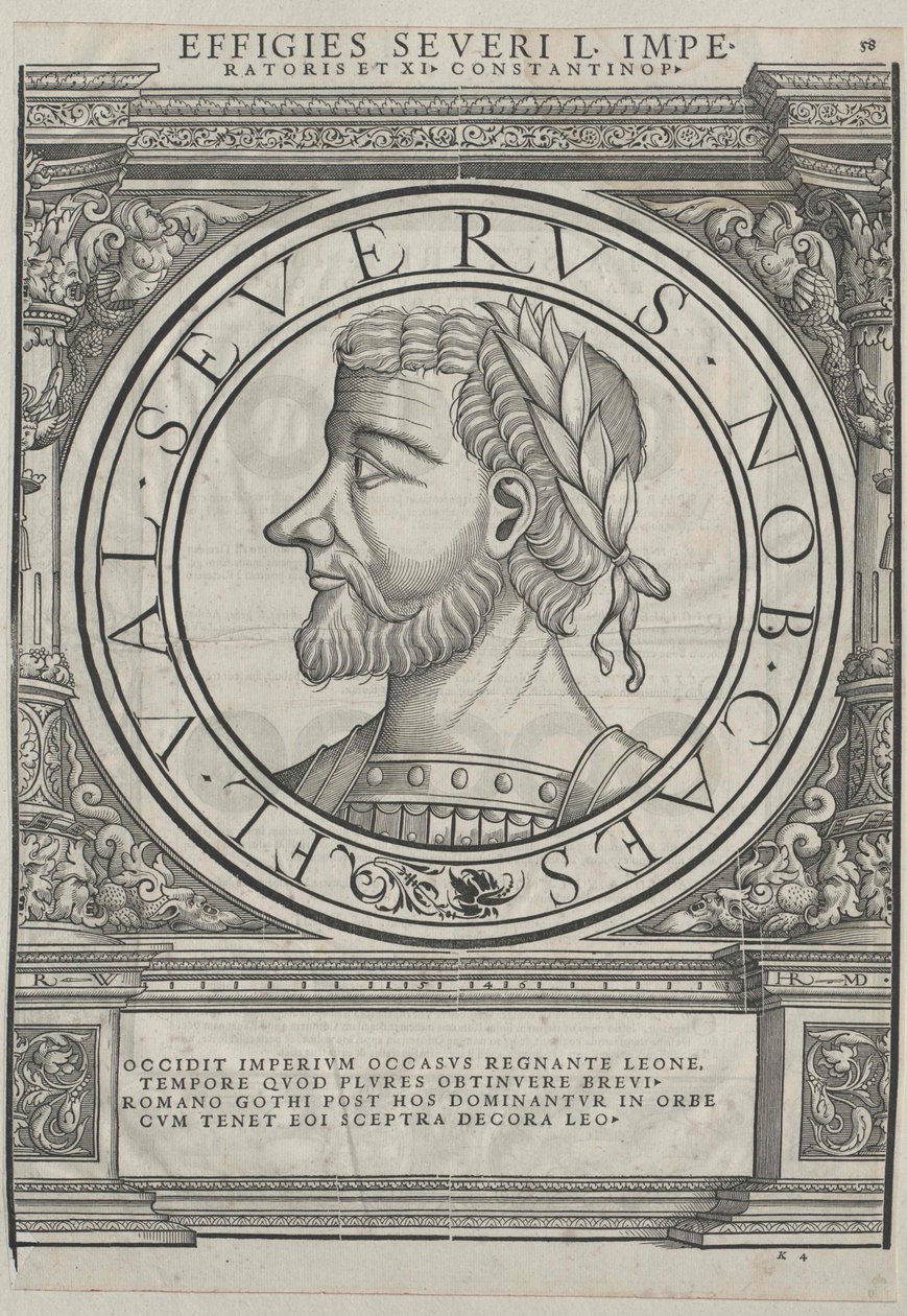 El emperador romano de Occidente Libio Severo (huella) de Rudolph Wyssenbach