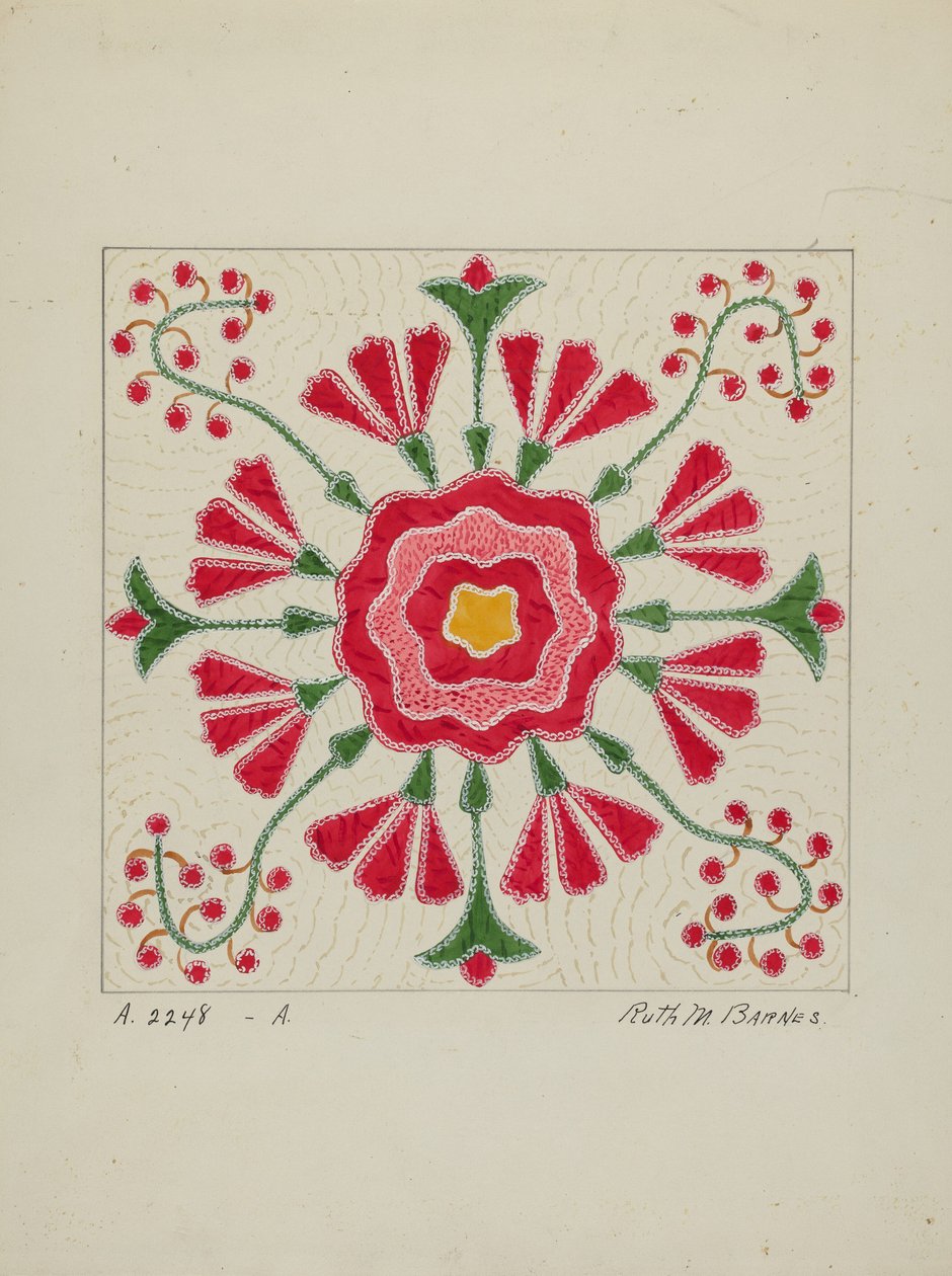 Colcha de apliqué, c. 1940 de Ruth M Barnes