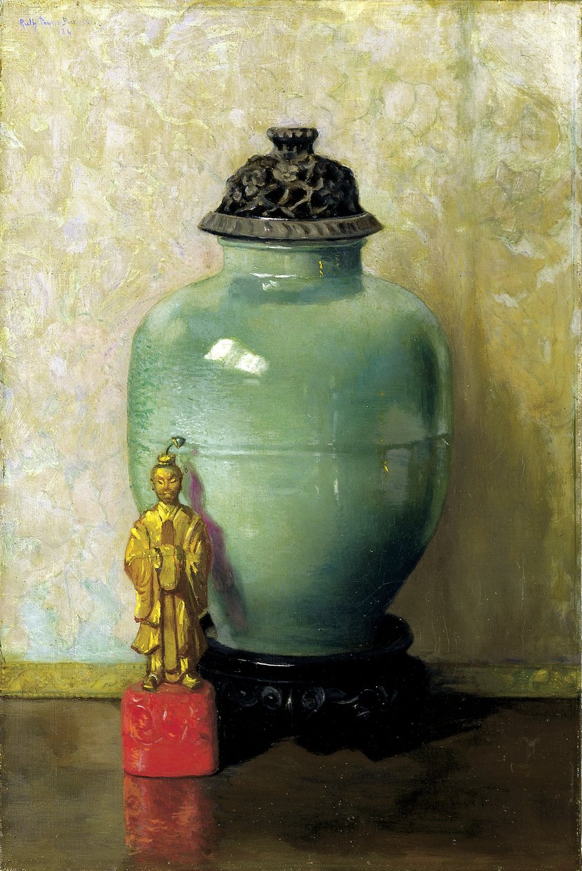 Tarro chino verde de Ruth Payne Burgess