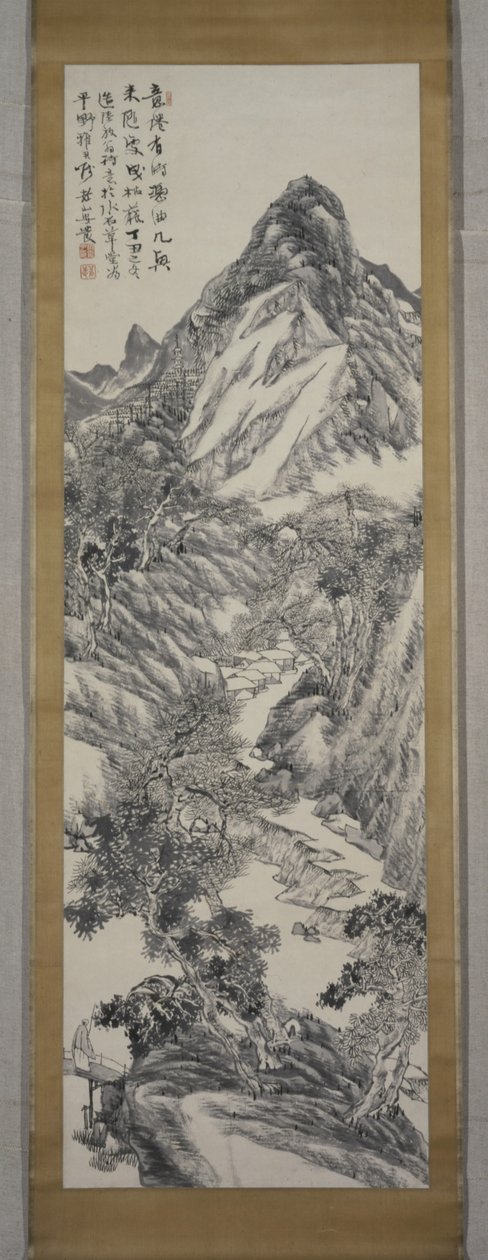 Paisaje de montaña, invierno de 1877 (tinta sobre papel) de Rôzan Yasuda