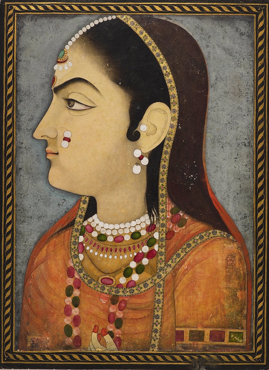 Retrato de una dama, c. 1800 de Sahib Ram