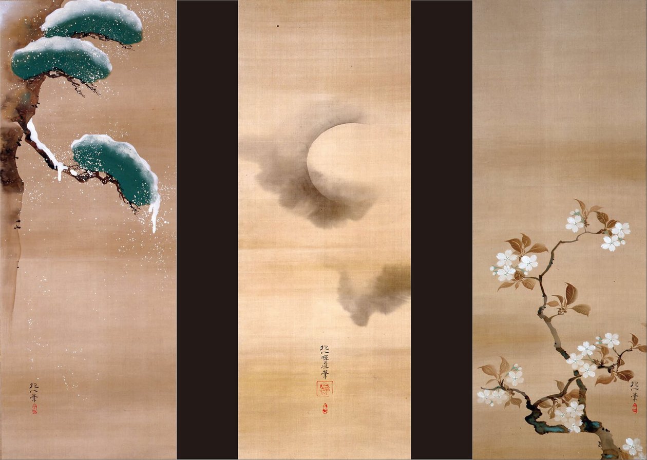 Nieve, luna y flores de Sakai Hoitsu