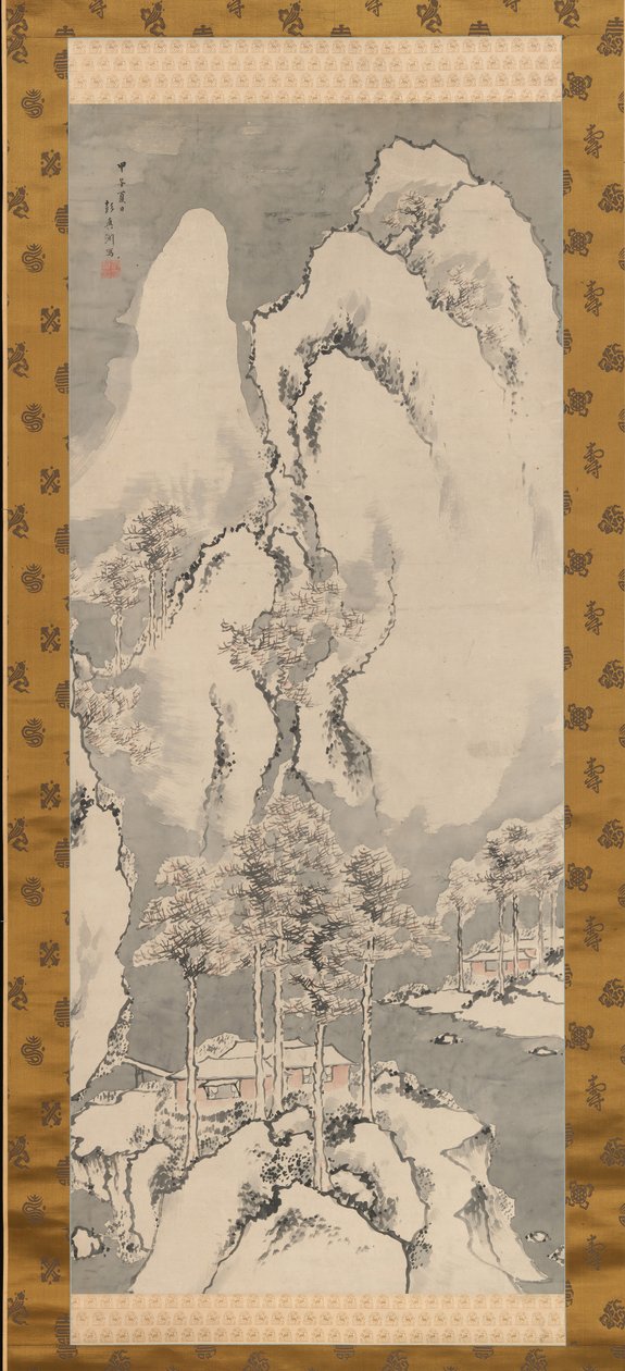 Paisaje nevado, 1744 de Sakaki Hyakusen