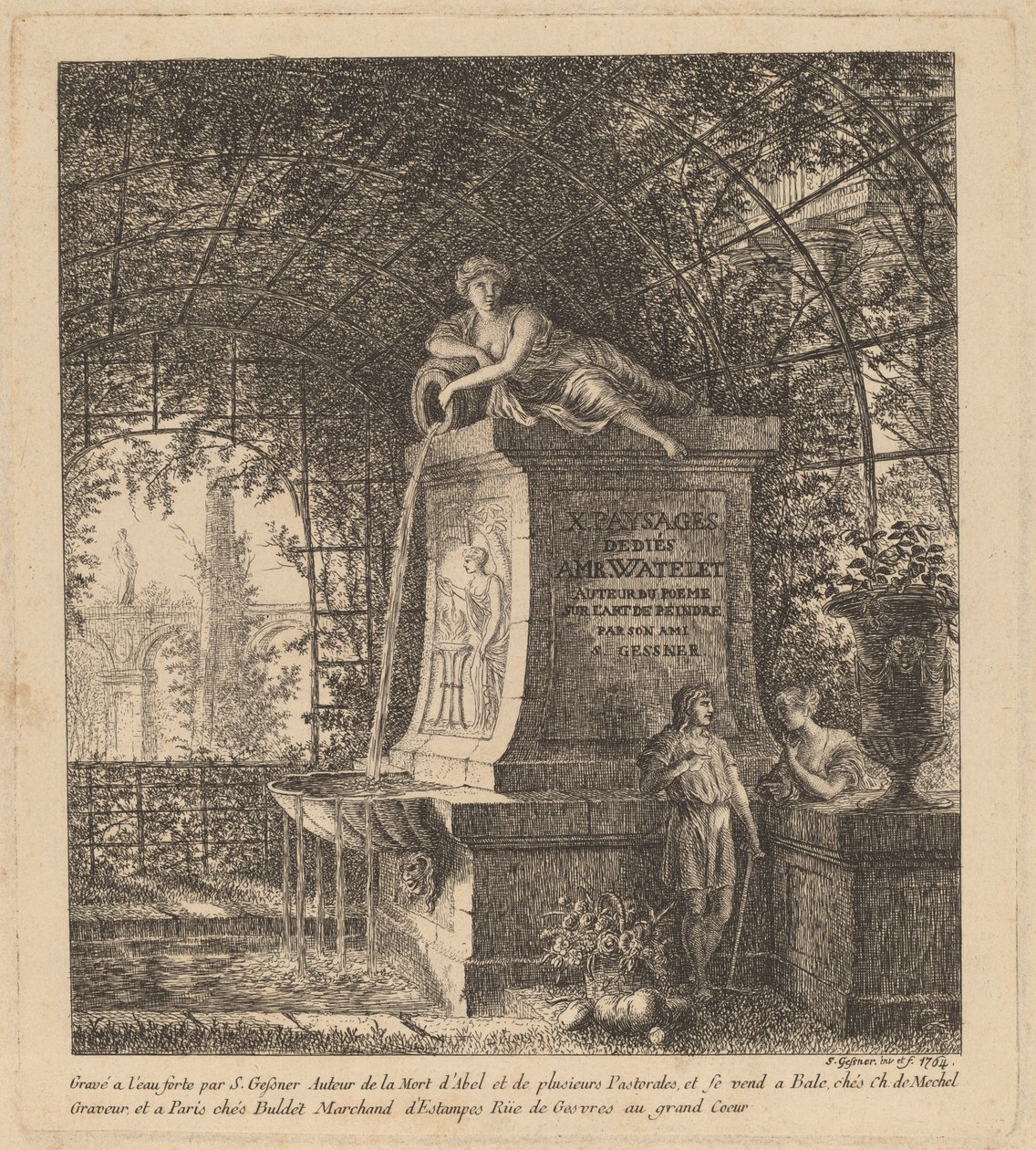 Fuente en una casa de verano, 1764 de Salomon Gessner