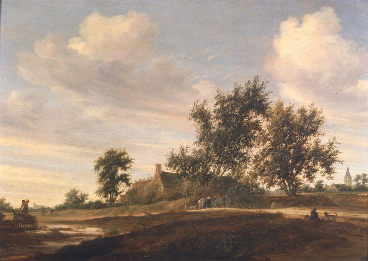 Paisaje boscoso extenso de Salomon van Ruisdael or Ruysdael