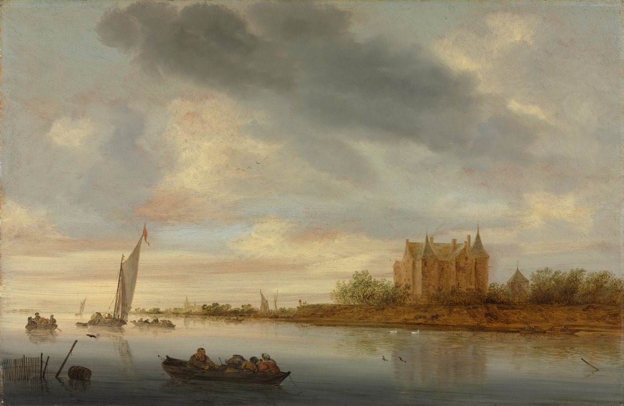 Castle on a River de Salomon van Ruysdael
