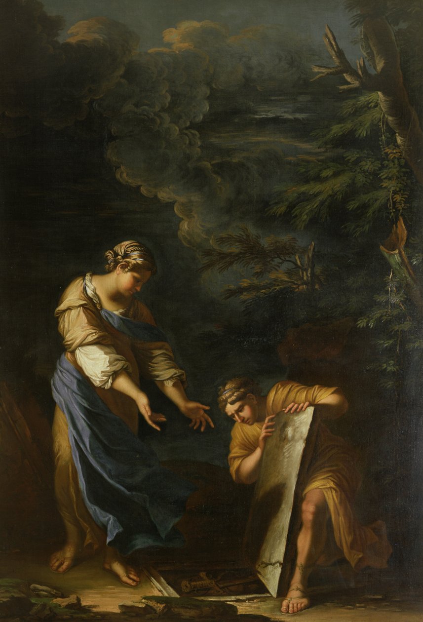 Teseo Levantando la Piedra de Salvator Rosa