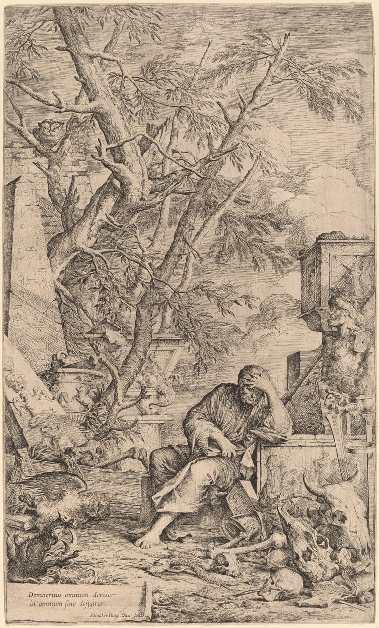 Demócrito en meditación de Salvator Rosa