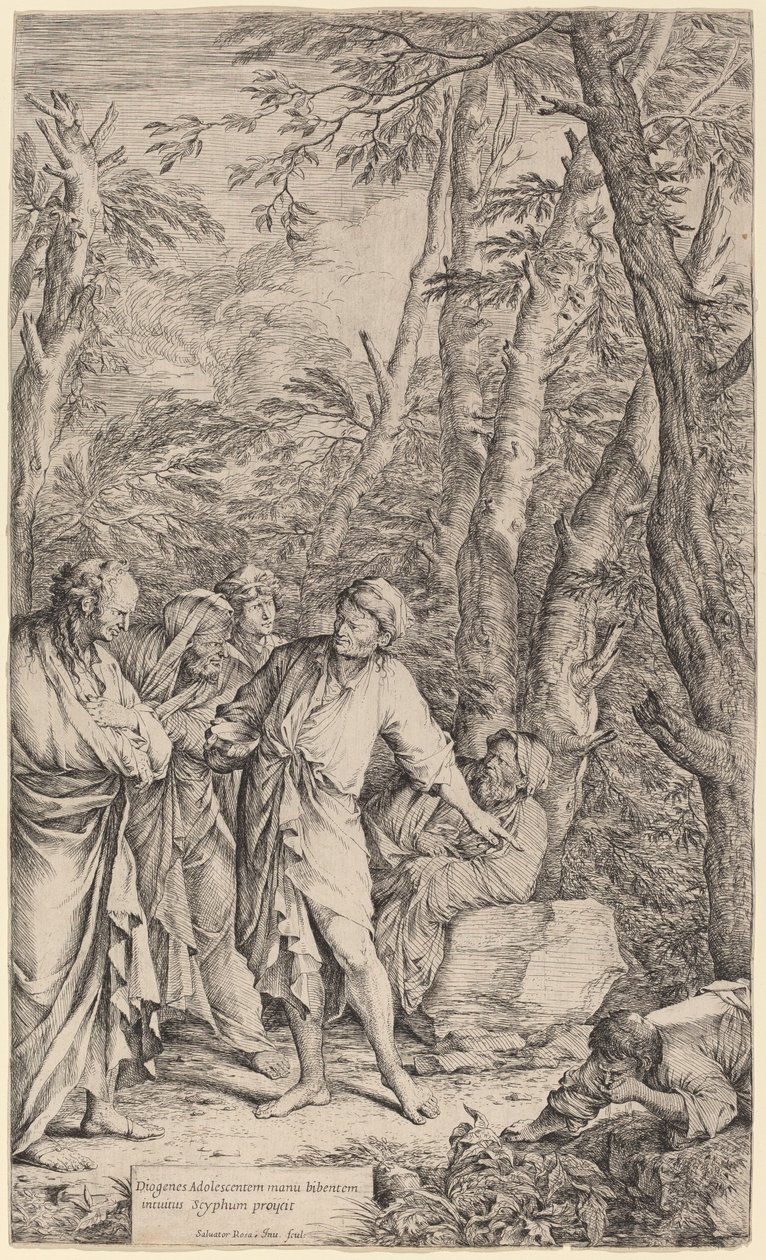 Diógenes desechando su cuenco de Salvator Rosa