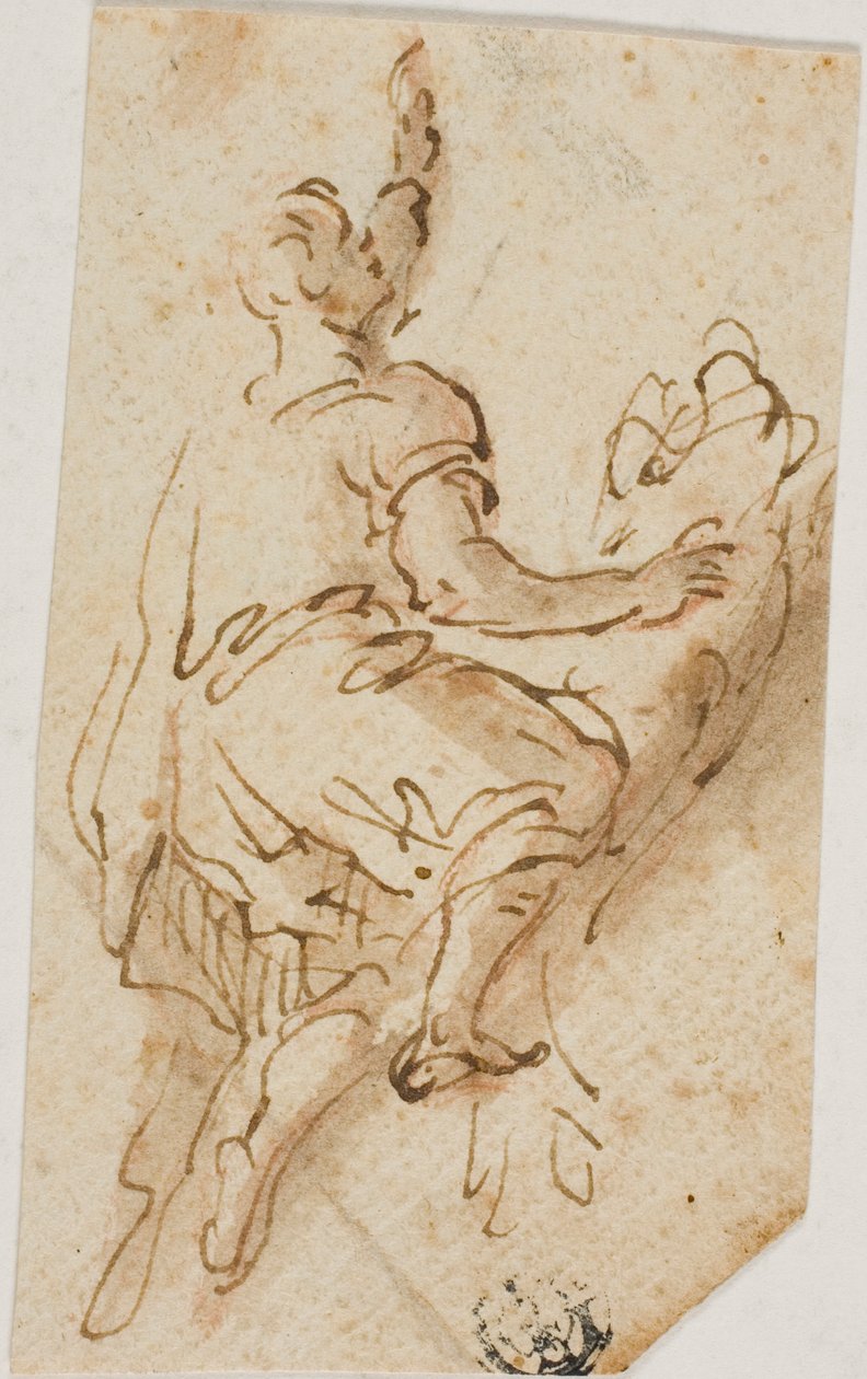 Hombre montando a león de Salvator Rosa
