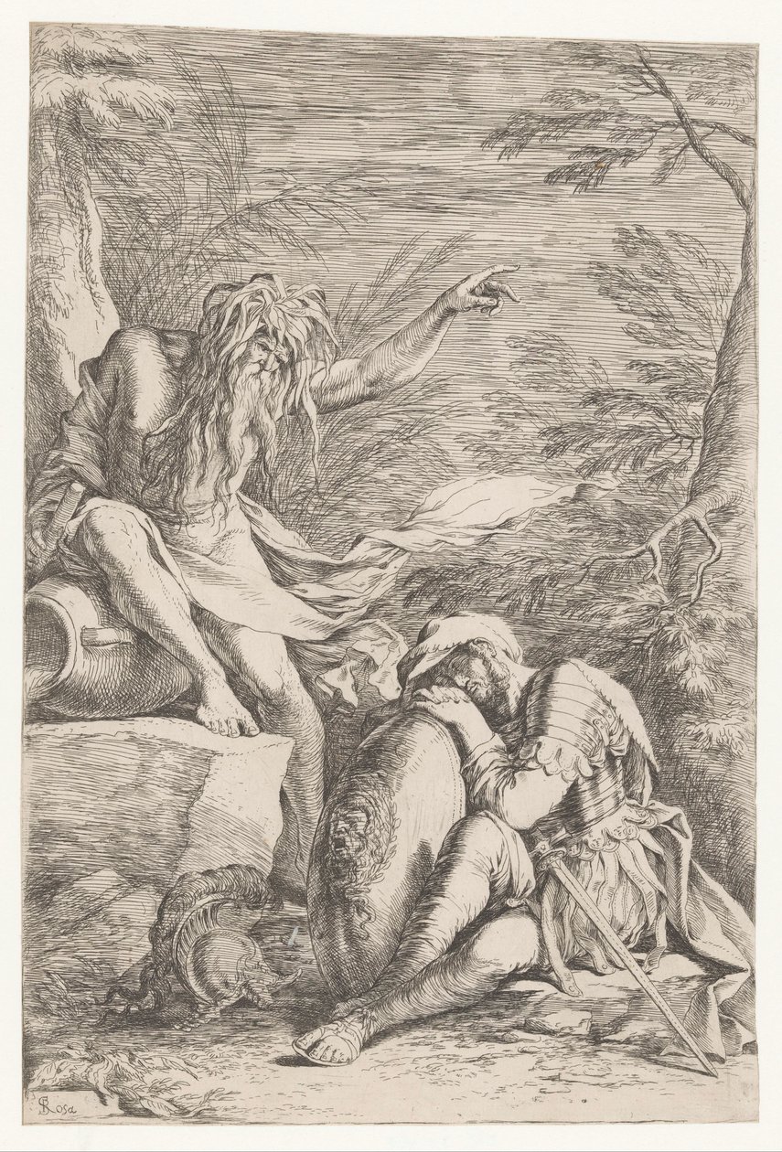 Tiberino se aparece a Eneas de Salvator Rosa