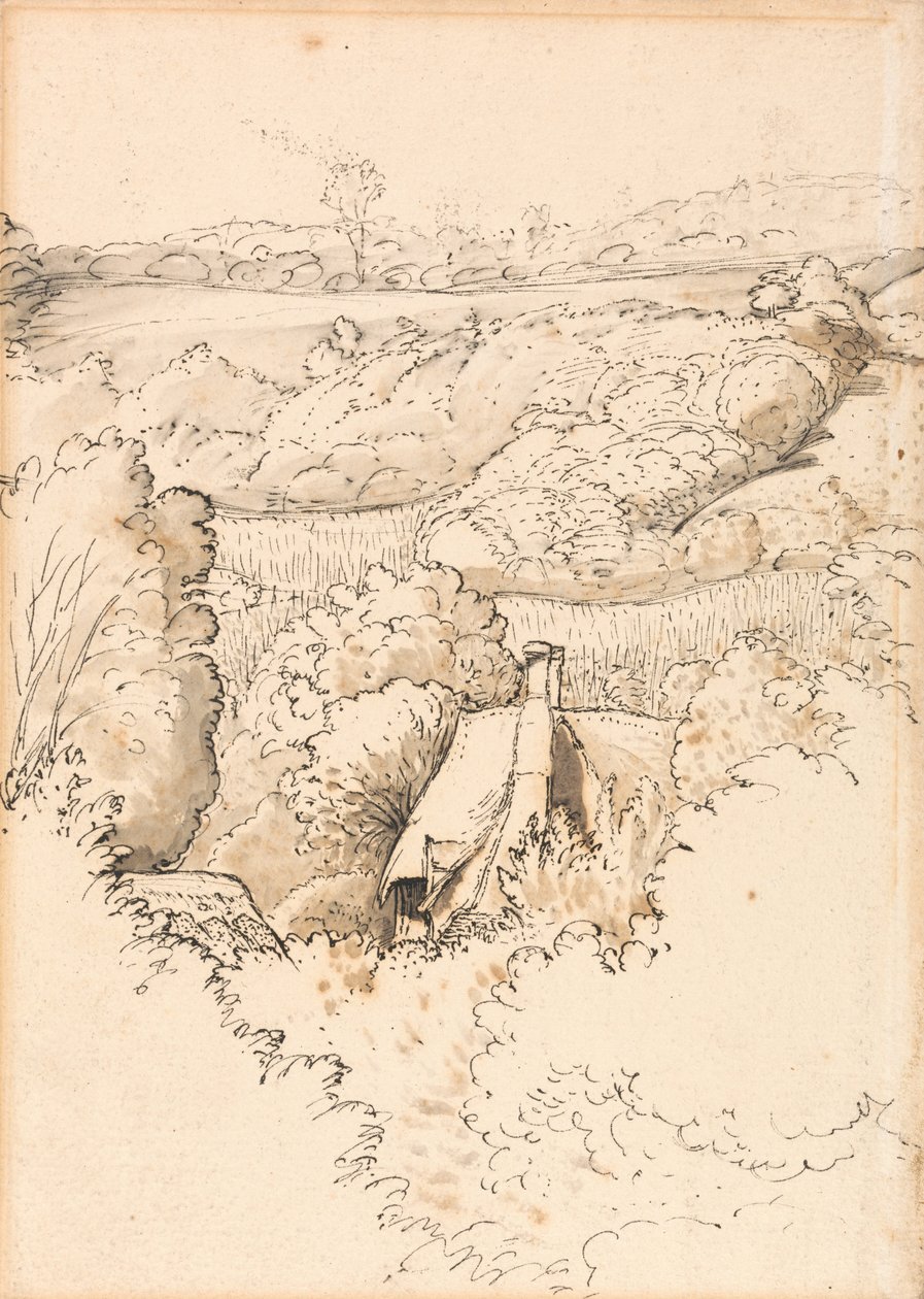 Una cabaña entre árboles, Shoreham de Samuel Palmer