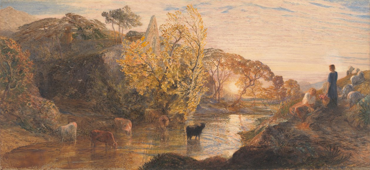 Abadía de Tintern al atardecer de Samuel Palmer