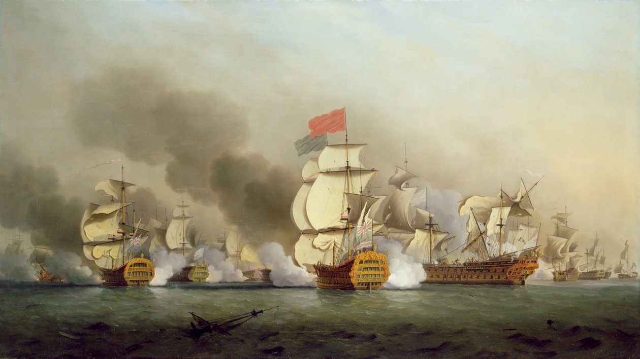 Victoria del Vicealmirante Sir George Anson (1697-1762) frente al Cabo Finisterre, 1749 de Samuel Scott