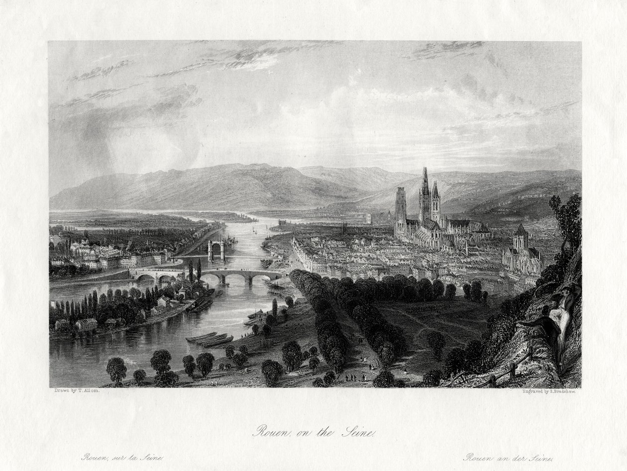 Rouen en el Sena, Francia, 1875 de Samuel Bradshaw