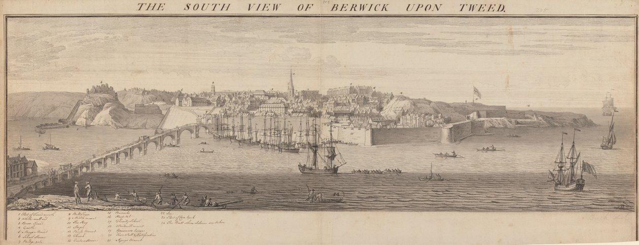 Vista sur de Berwick Upon Tweed de Samuel Buck