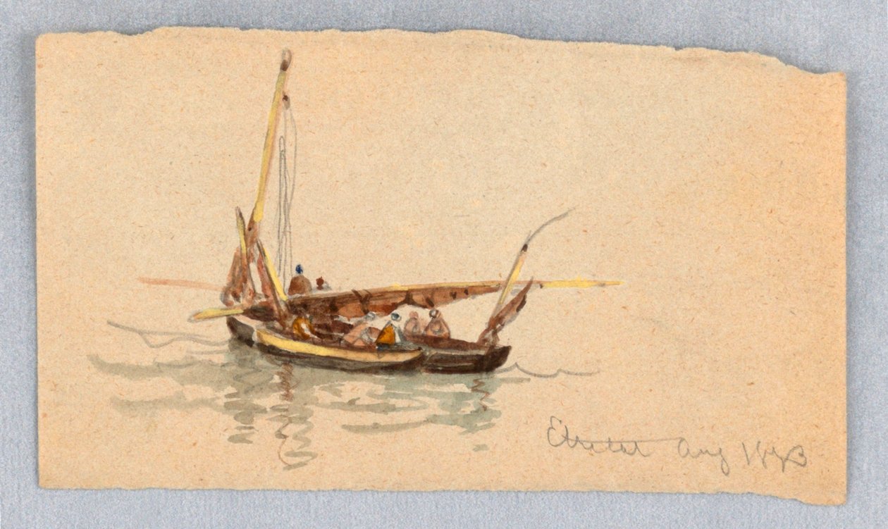 Barcos en Étretat de Samuel Colman