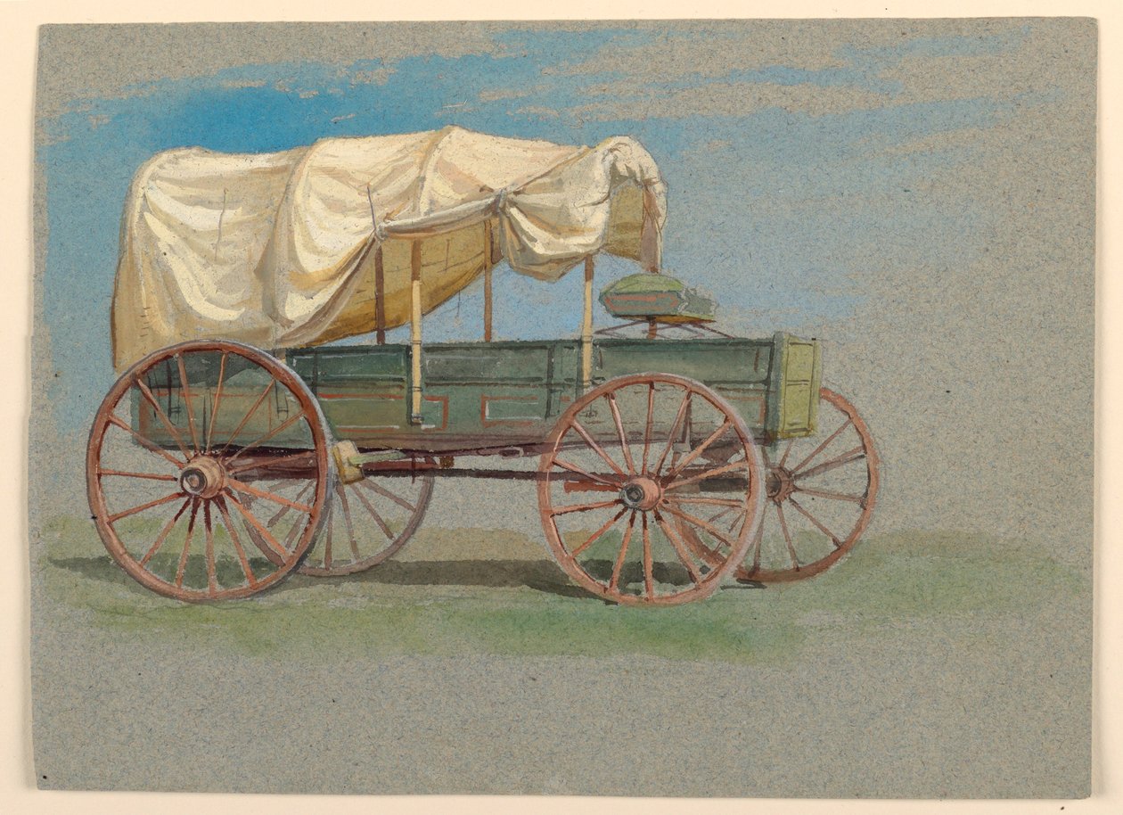 Dibujo, Un carro cubierto, 1870-80 de Samuel Colman
