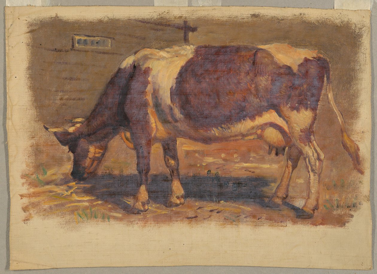 Estudio de una Vaca Pastando de Samuel Colman