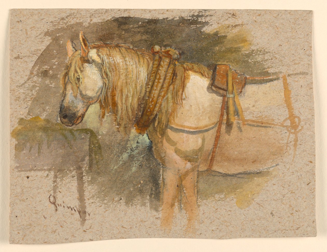 Estudio de un caballo, Quimper, Bretaña de Samuel Colman