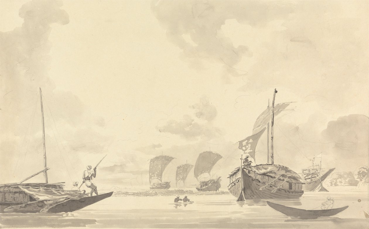 Barcos en el río Hoogley [Hooghly] de Samuel Davis
