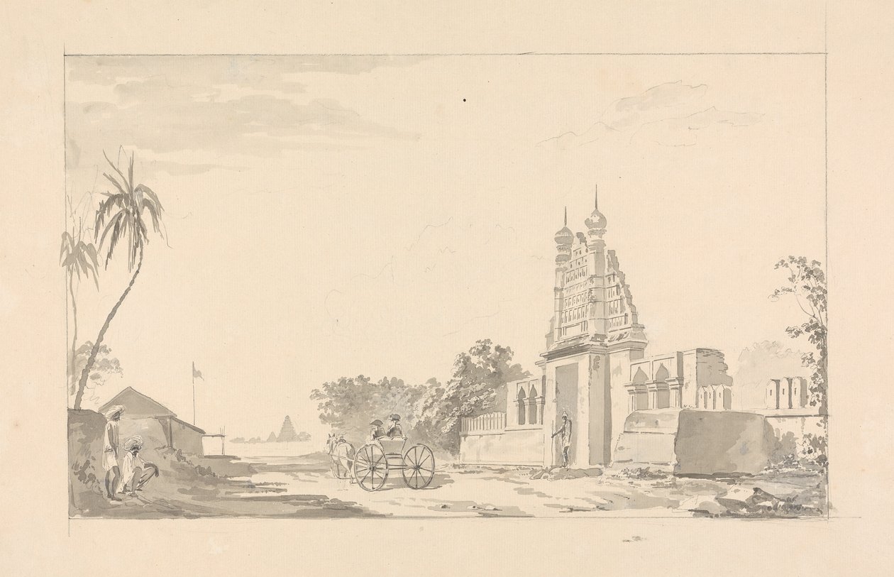 Carruaje fuera de un portal en ruinas de Samuel Davis