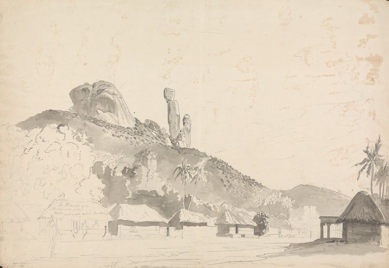 Formación rocosa sobre un pueblo de Samuel Davis