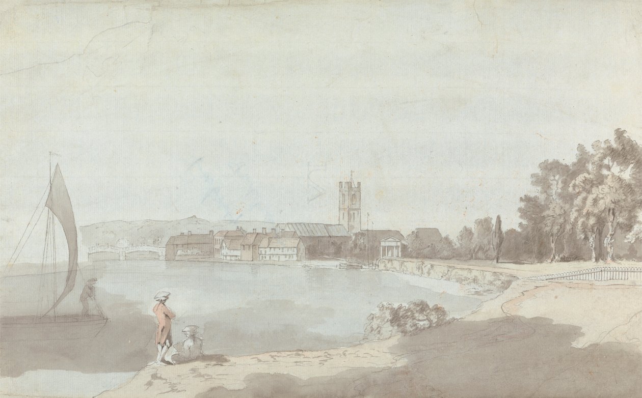 Ciudad del Oeste junto a un río de Samuel Davis