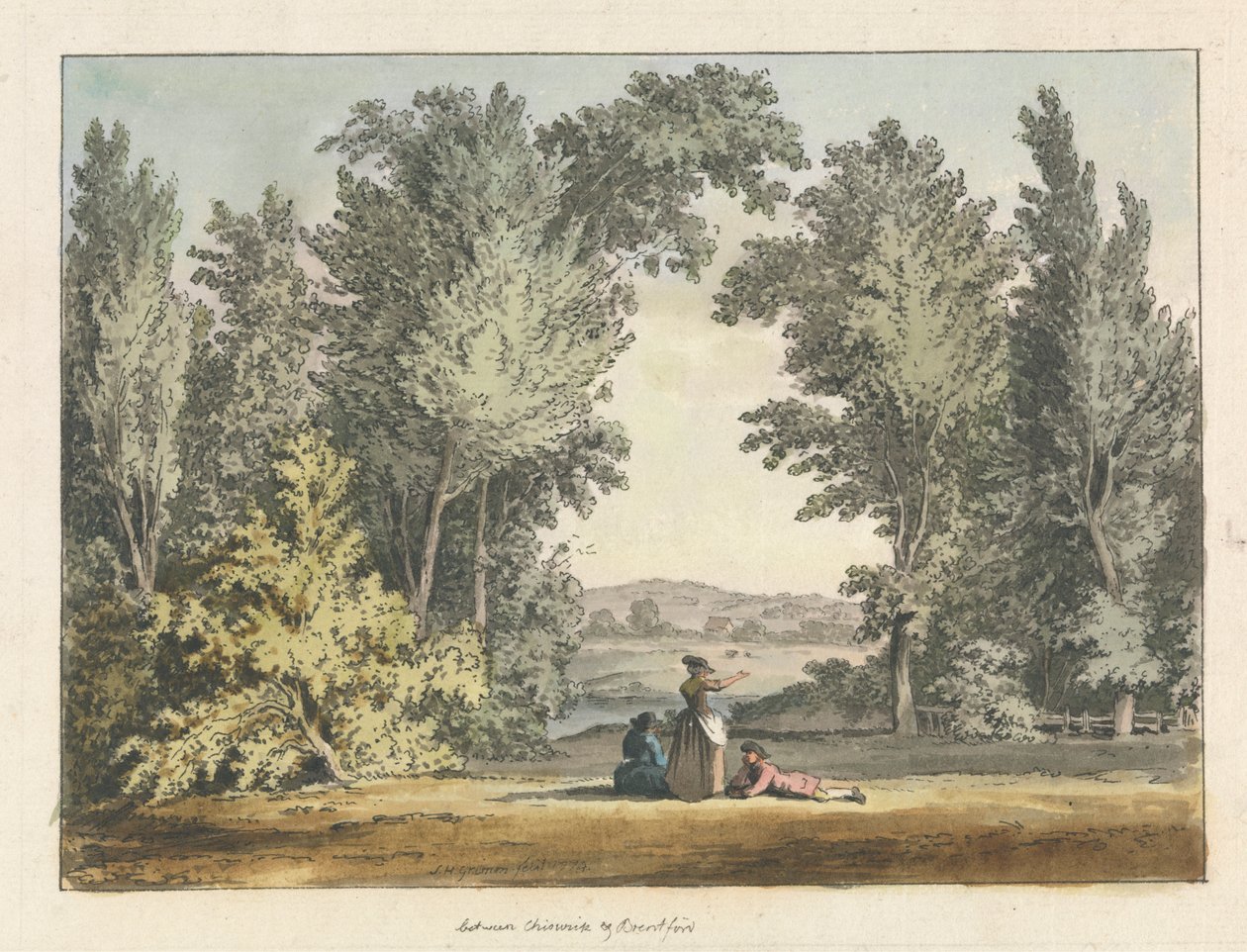 Entre Chiswick y Brentford de Samuel Hieronymus Grimm