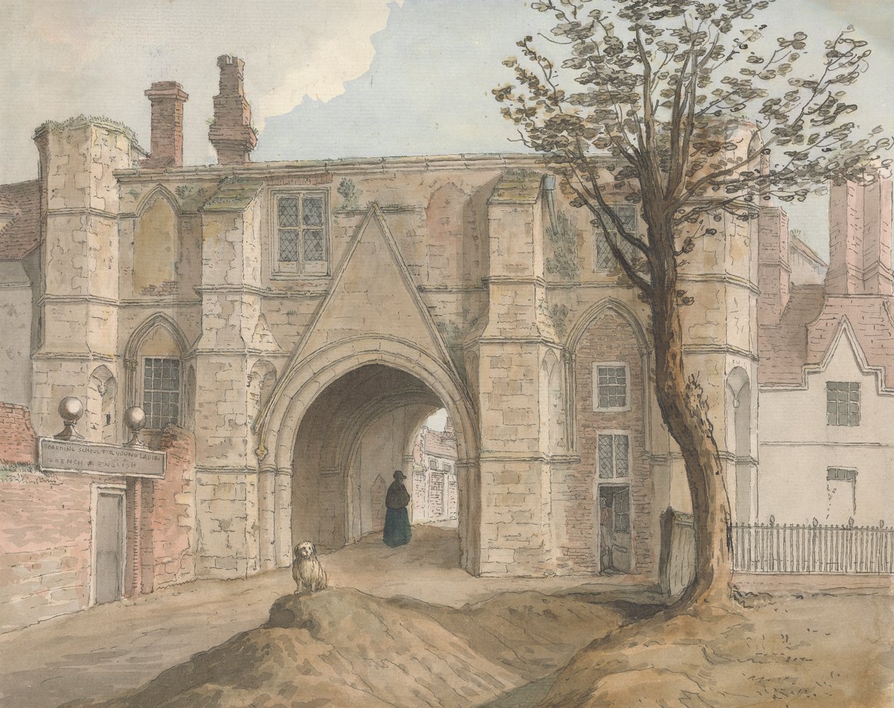Gatehouse, Abadía de Reading de Samuel Hieronymus Grimm
