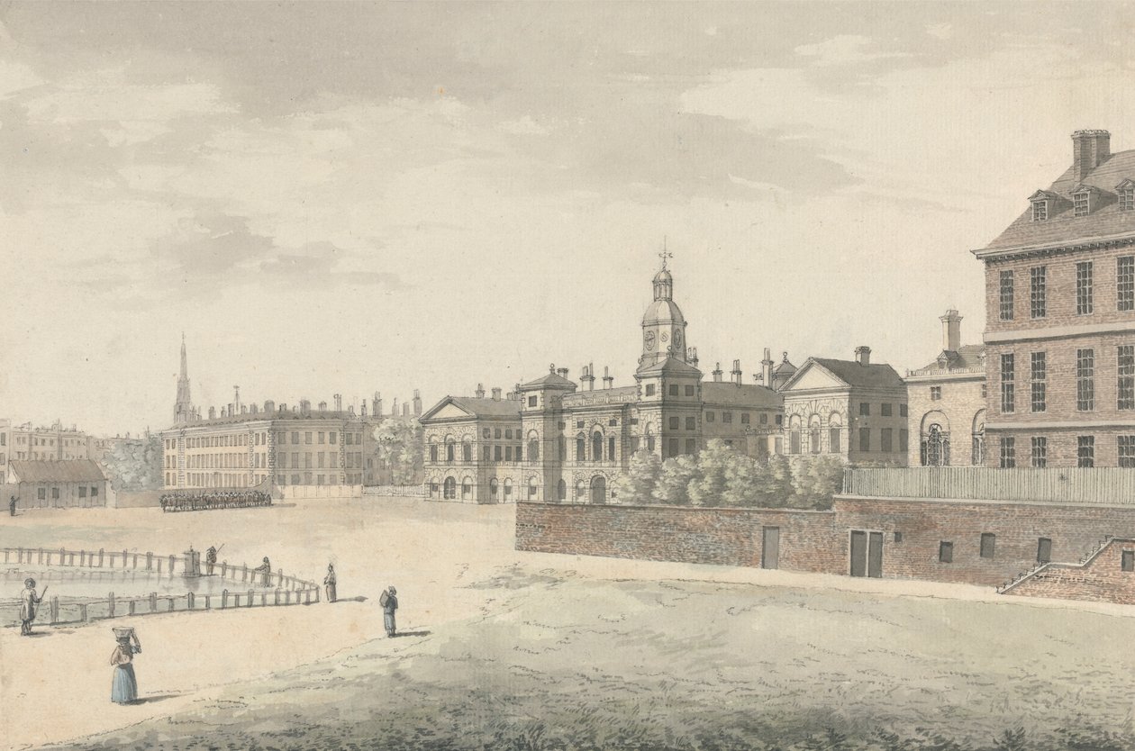 Desfile de la Guardia de Caballería, Whitehall de Samuel Hieronymus Grimm