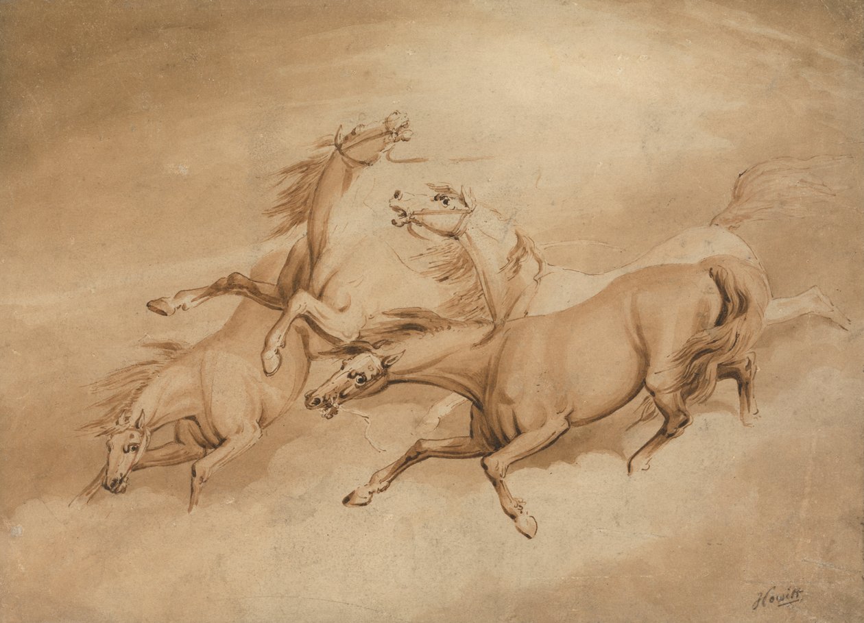 Cuatro caballos al galope de Samuel Howitt