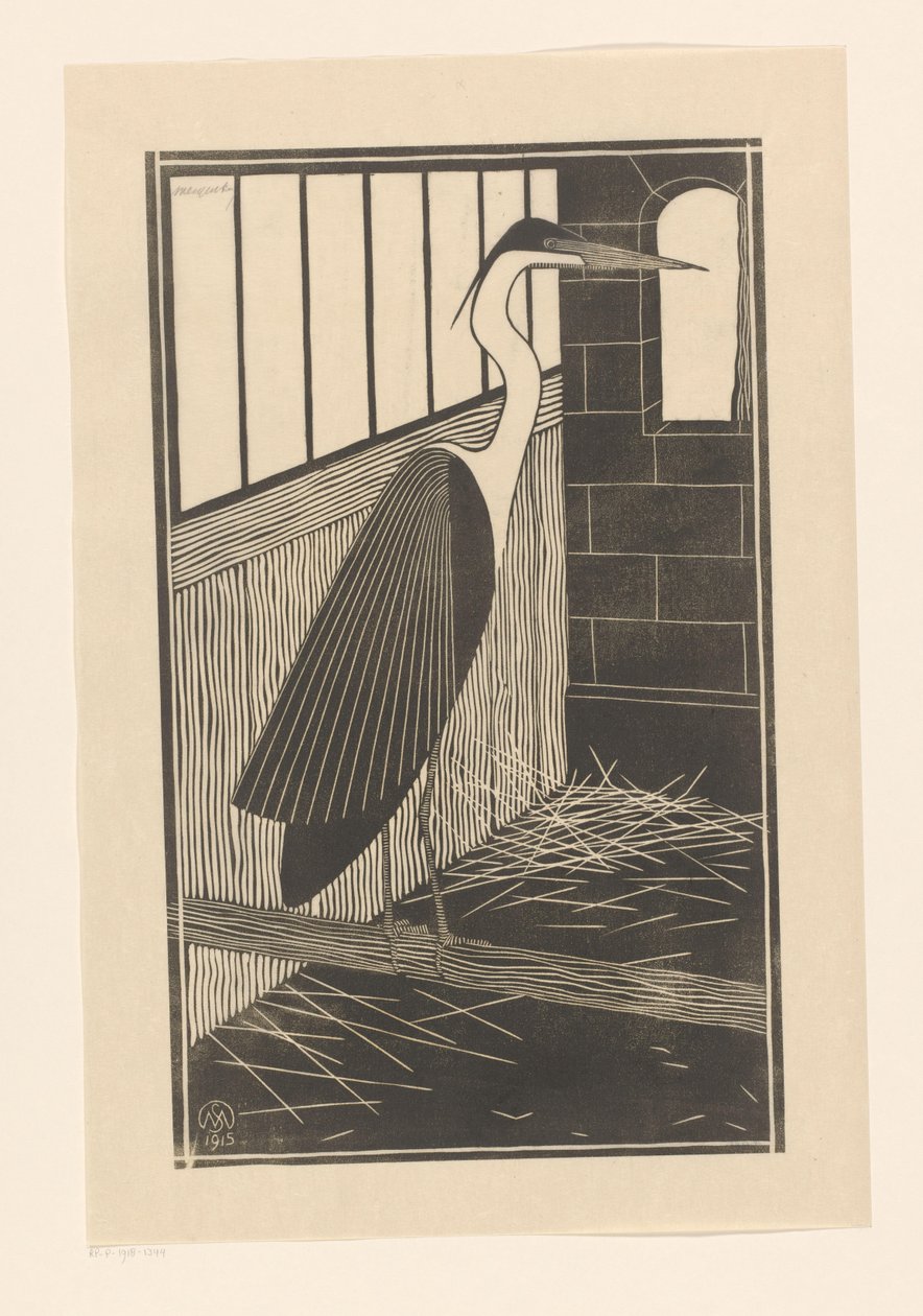 Reuzenreiger de Samuel Jessurun de Mesquita (signed by artist)