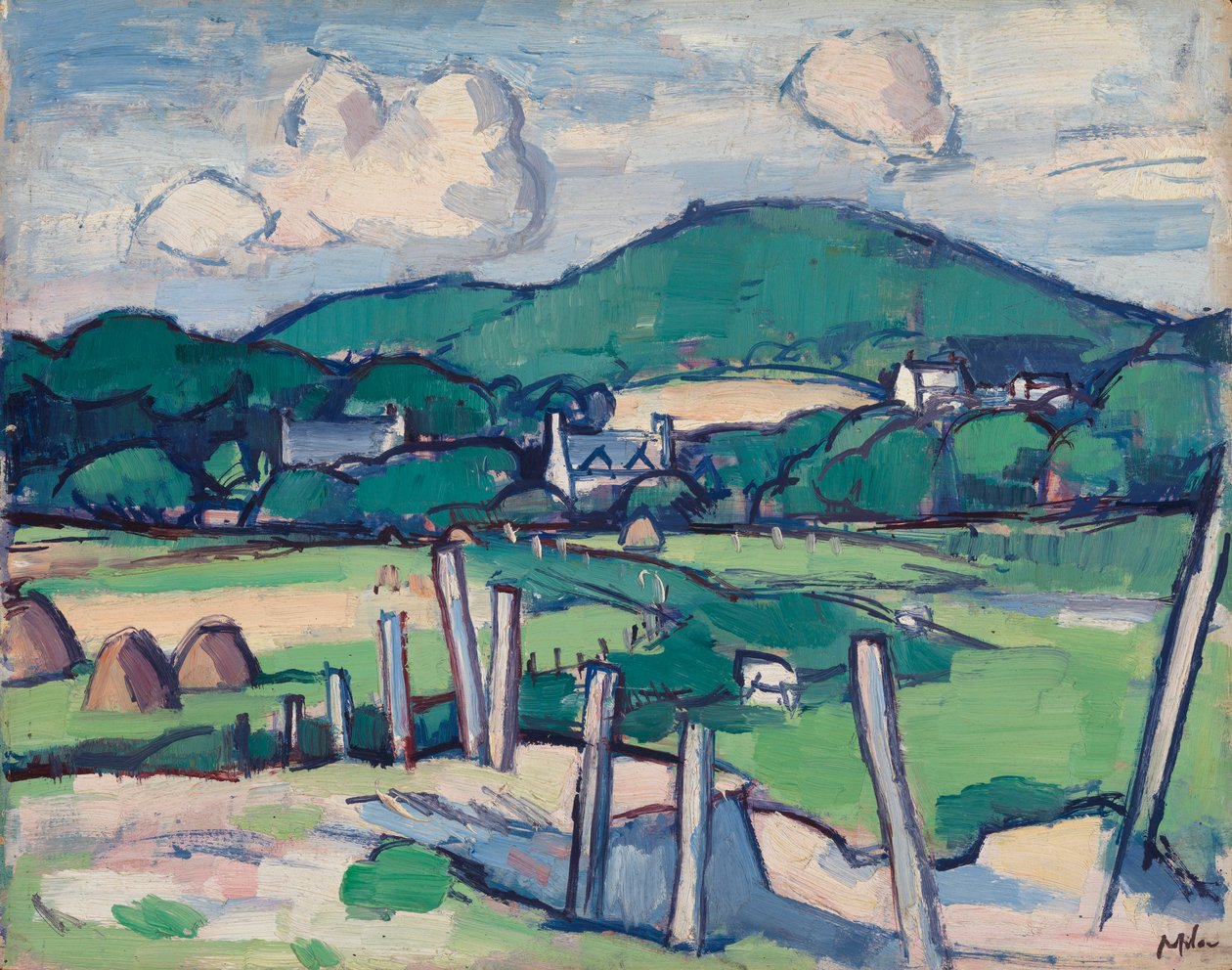 Paisaje, c.1891-1935 (óleo sobre tabla) de Samuel John Peploe