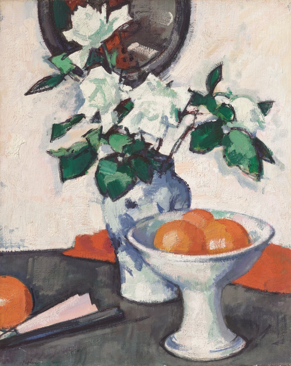 Rosas blancas, c.1924 (óleo sobre lienzo) de Samuel John Peploe