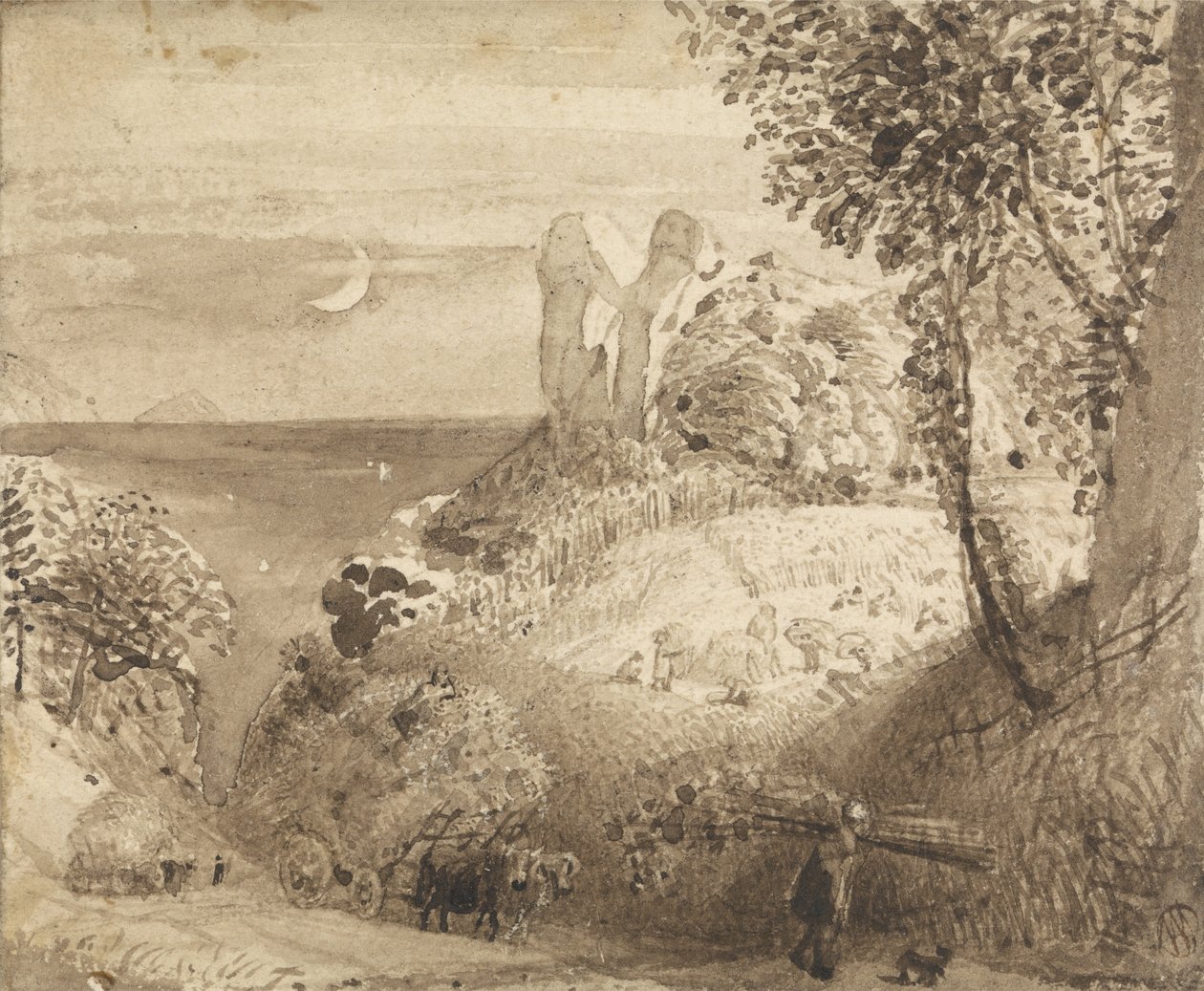 Una escena pastoral de Samuel Palmer