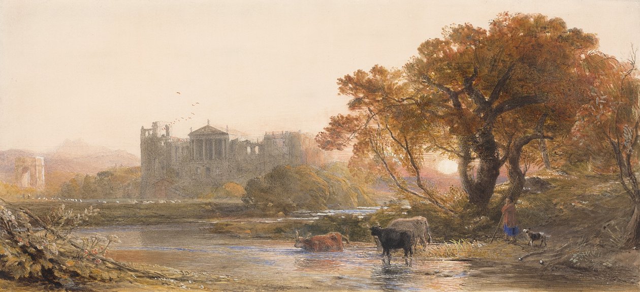 Tarde en Italia, la villa desierta, 1845 de Samuel Palmer