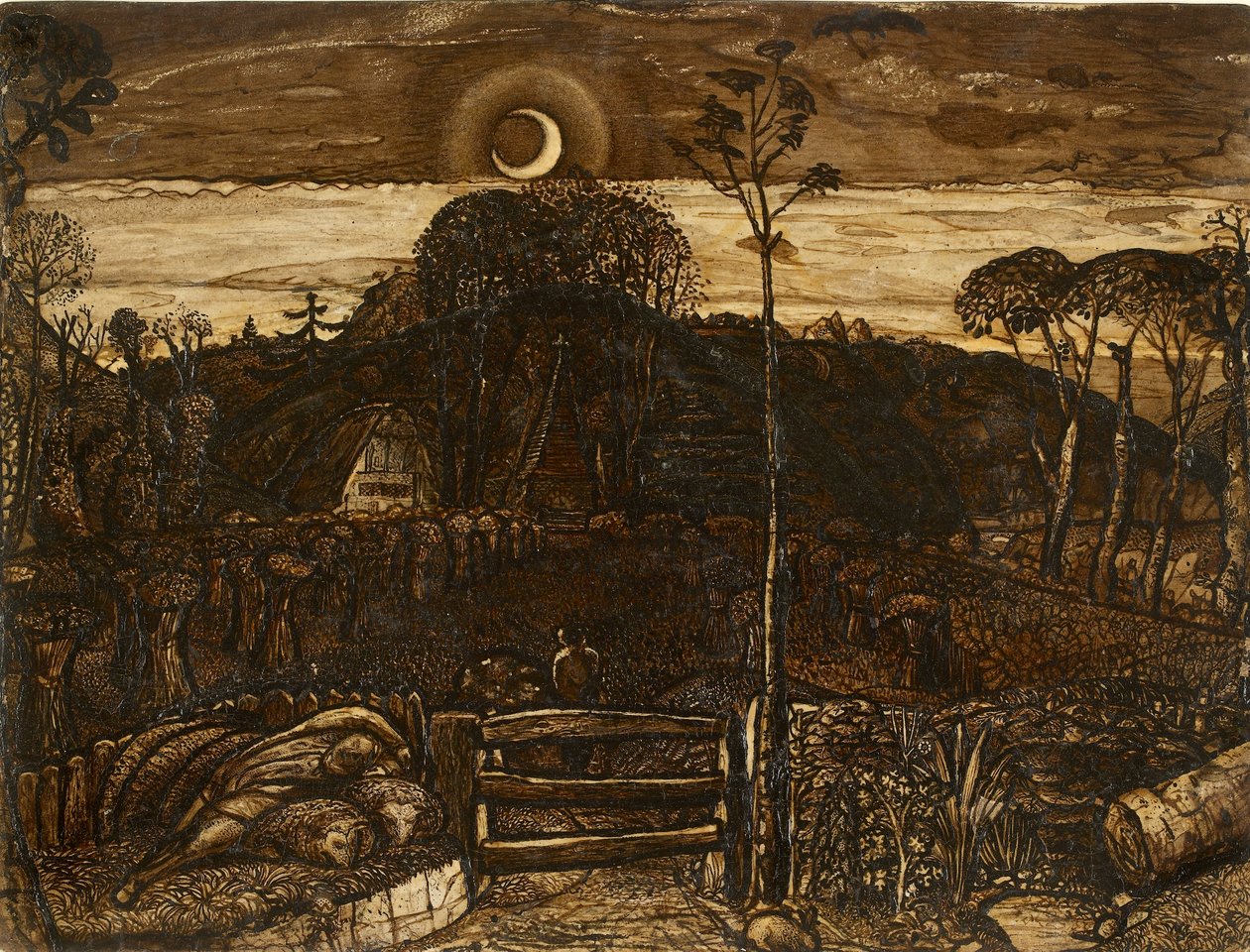 Crepúsculo tardío, 1825 de Samuel Palmer