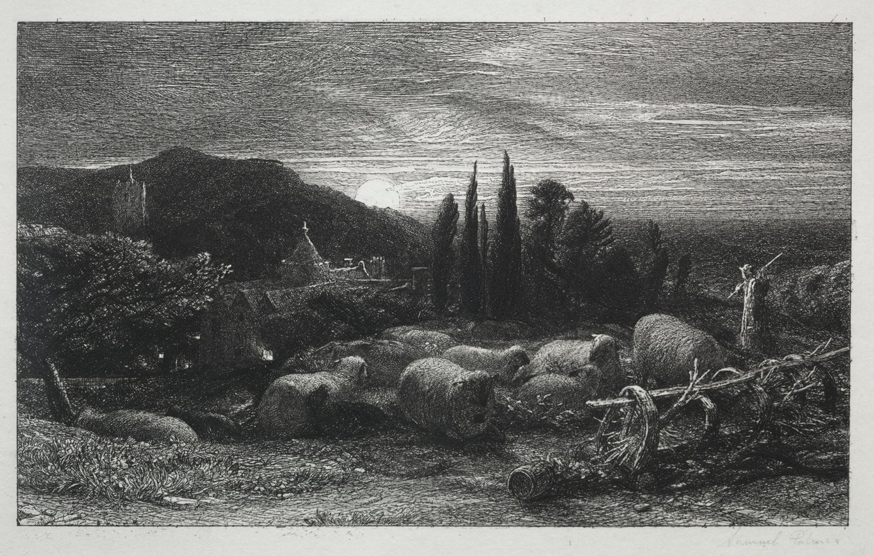 La luna creciente, 1857 de Samuel Palmer
