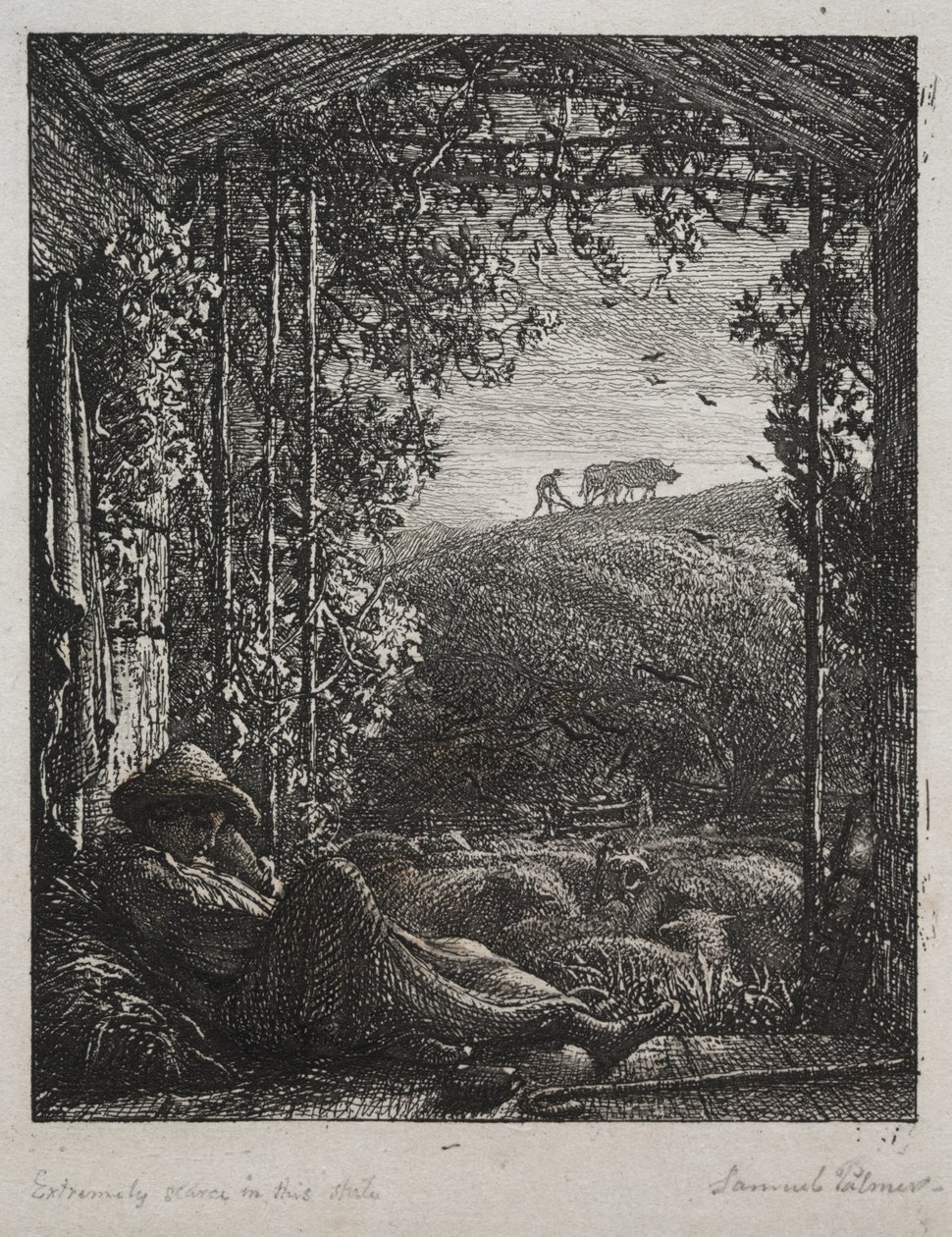 El pastor durmiente de Samuel Palmer
