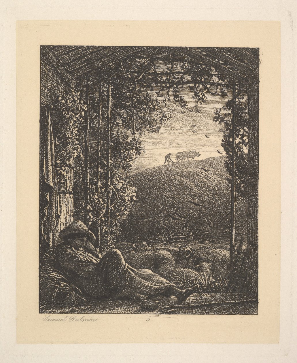 El Pastor Durmiente, Temprano en la Mañana de Samuel Palmer